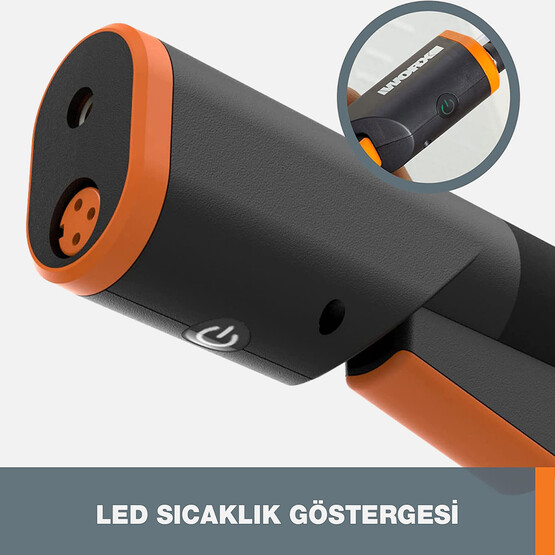 WORX WX746.9 MAKERX 20Volt Profesyonel Sıcak Mum Silikon Tabancası + 10 Silikon (Akü Dahil Değildir) 