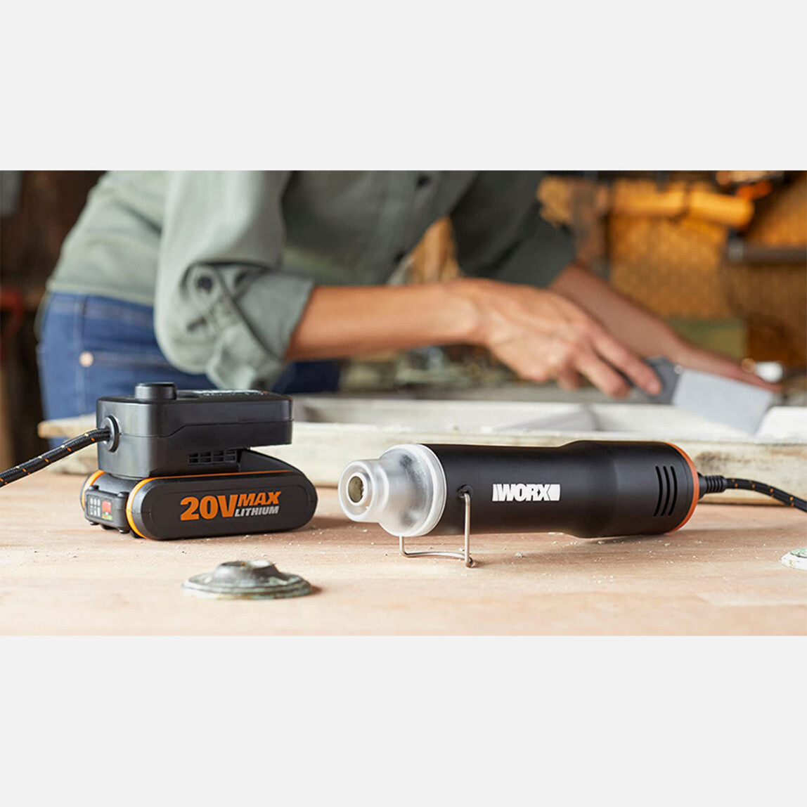    WORX WX743.9 MAKERX 20Volt Profesyonel Sıcak Hava Tabancası (Akü Dahil Değildir)  