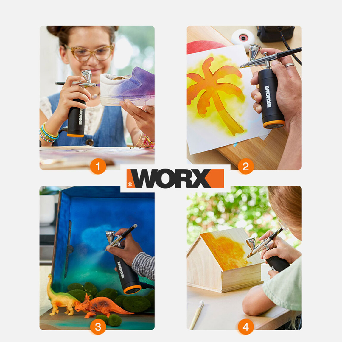    WORX WX742.9 MAKERX 20Volt Profesyonel Mini Air Brush Boya Tabancası (Akü Dahil Değildir)  