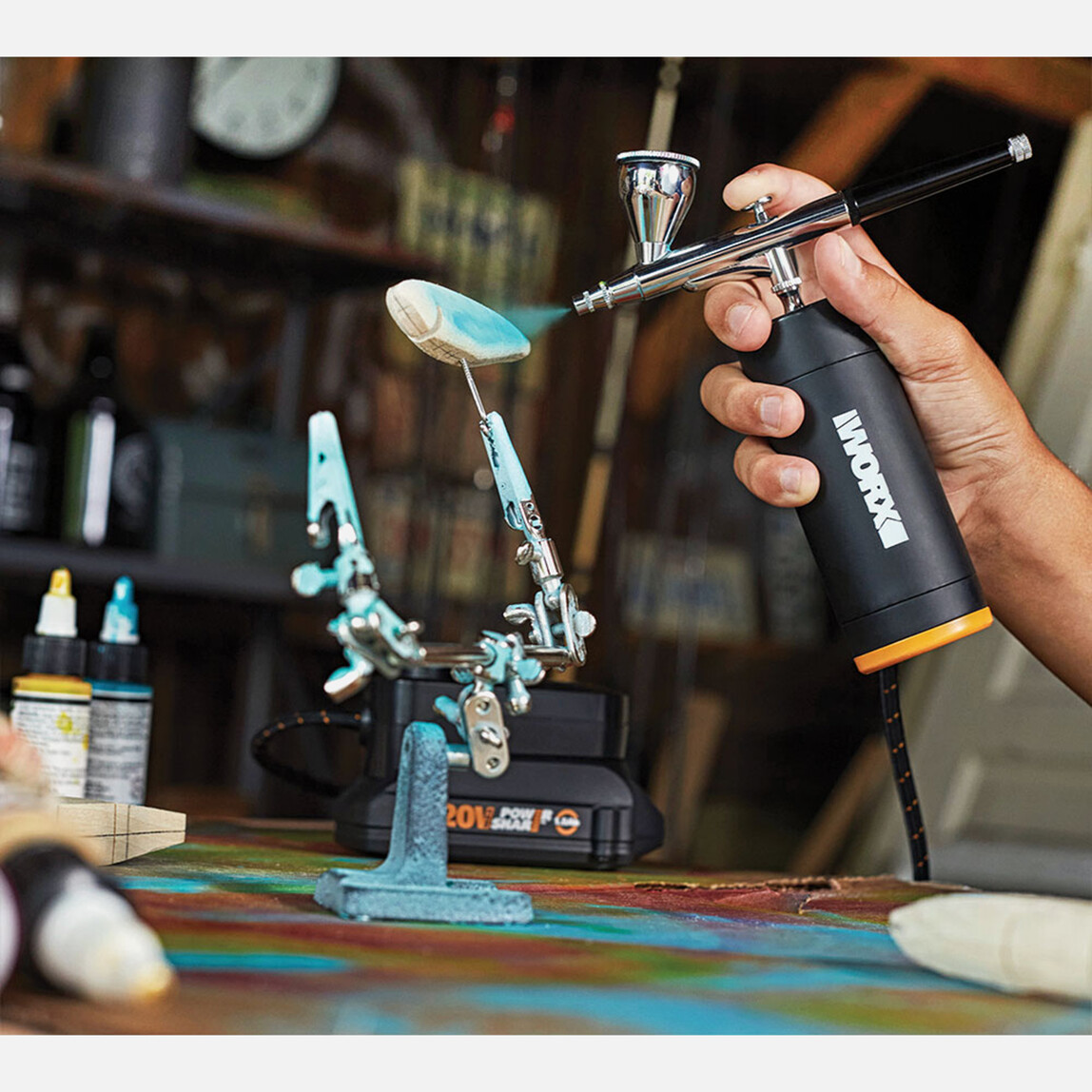    WORX WX742.9 MAKERX 20Volt Profesyonel Mini Air Brush Boya Tabancası (Akü Dahil Değildir)  