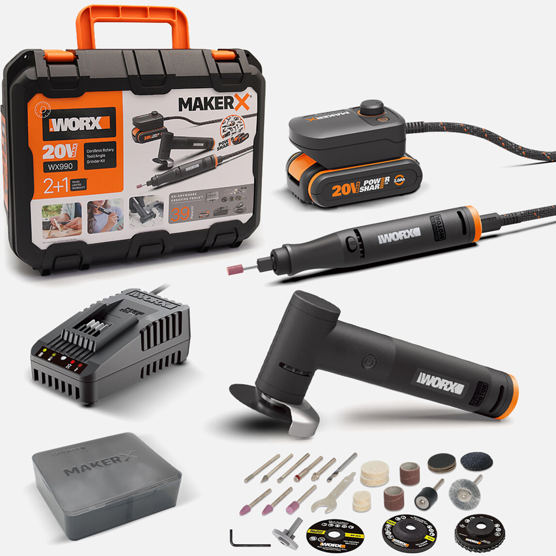    WORX WX990 MAKER X 50 mm Profesyonel Avuç Taşlama Makinesi  