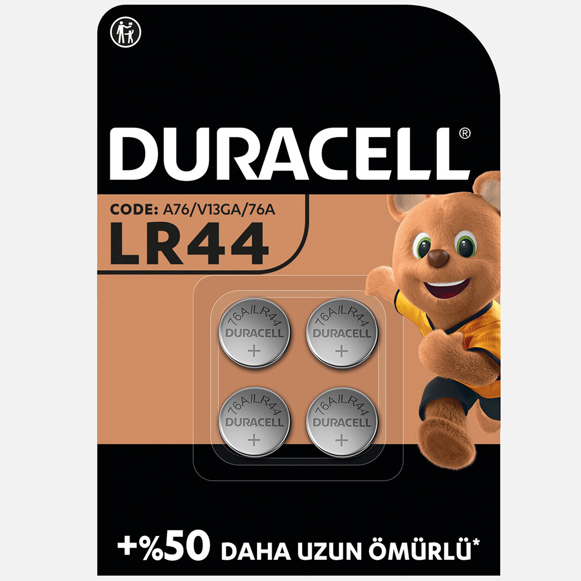    Duracell LR44 Alkalin Düğme Pil 1.5 Volt 2'li Paket  