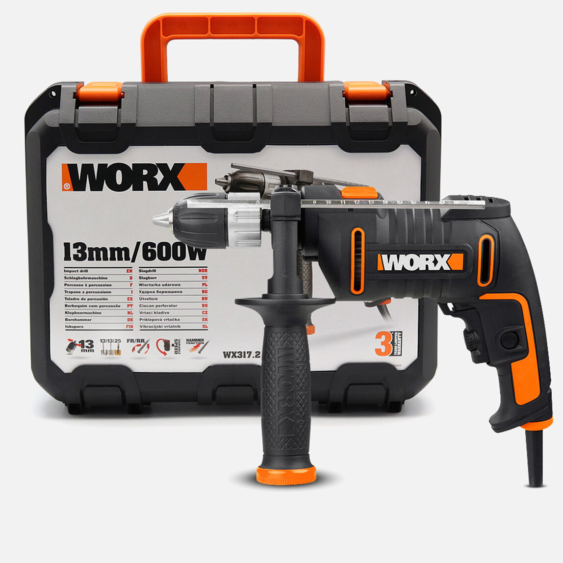    WORX WX317.2 600W Kömürsüz Darbeli Matkap   