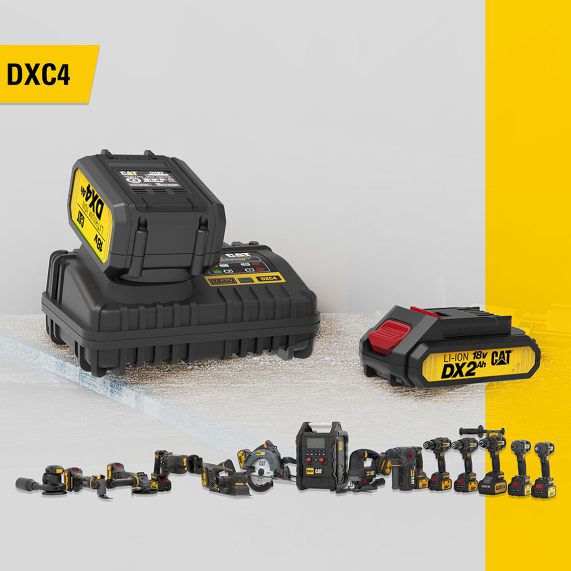    Cat Dxc4 18V 2-4-5Ah Li-ion Akü Şarj Cihazı   