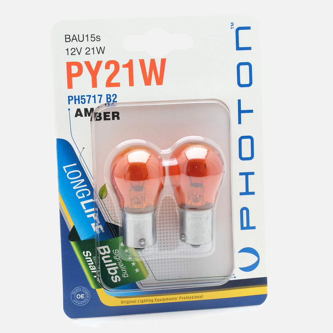    Photon Ampul Py21W Amber 12V/2'li Şaşı Tırnak  