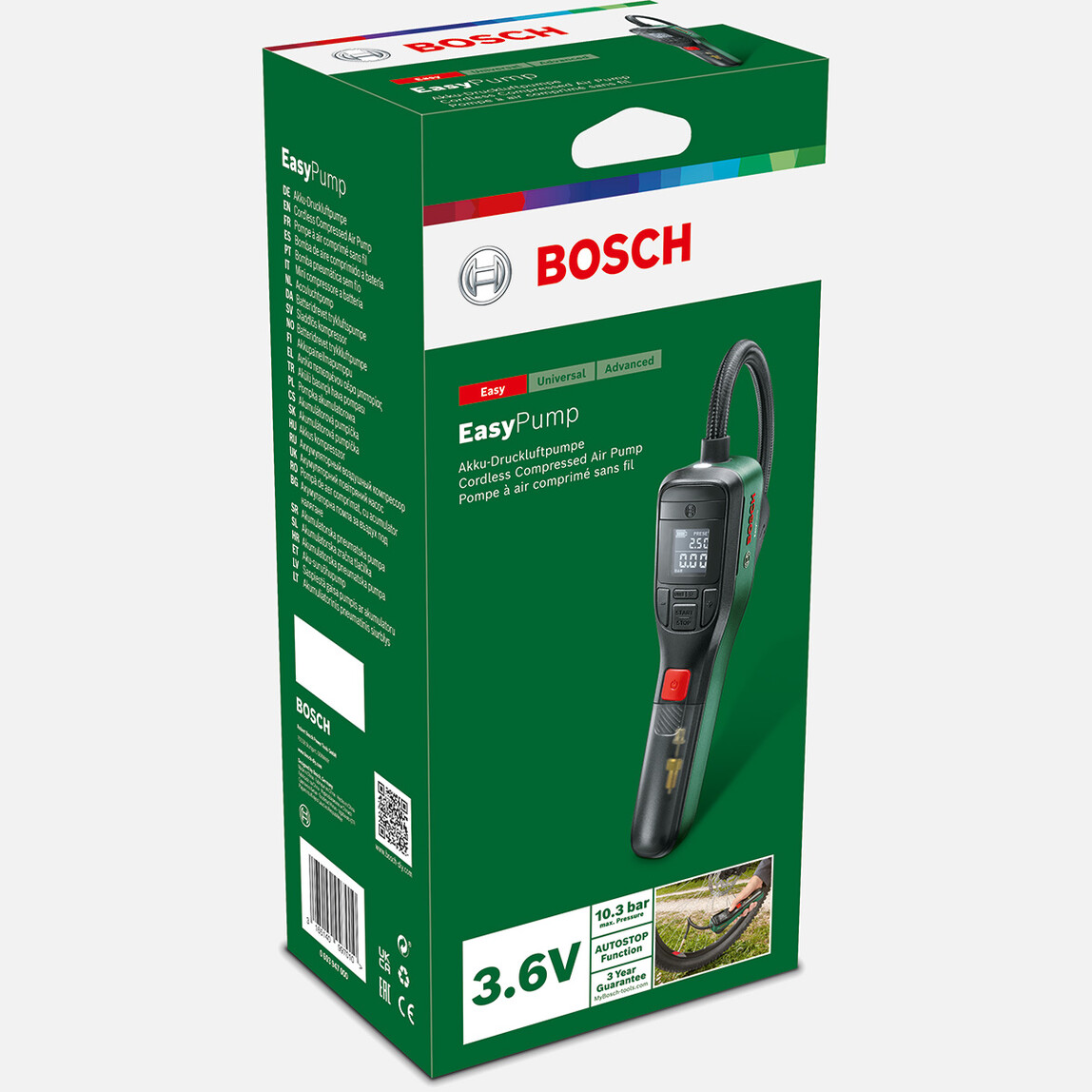    Bosch EasyPump 3.6 V Akülü Hava Kompresörü (Entegre Akü)  