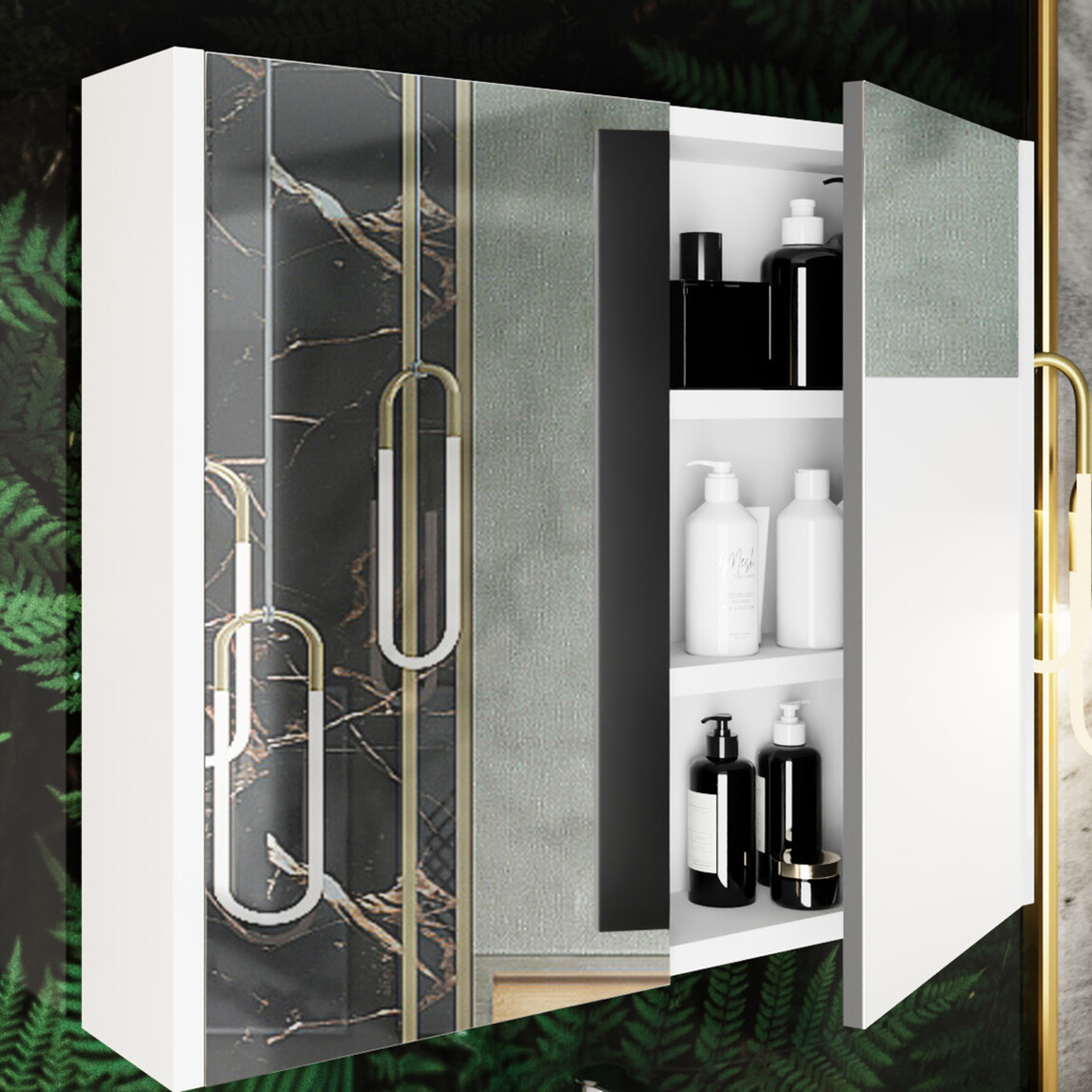    Karen Banyo Arin Aynalı 80 cm Takım Banyo Dolabı Antrasit 