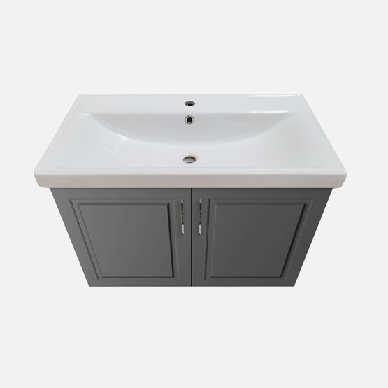 Karen Banyo Arin Aynalı 80 cm Takım Banyo Dolabı Antrasit