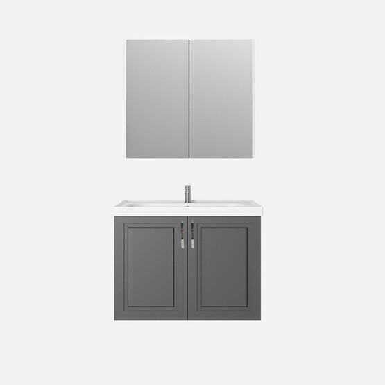Karen Banyo Arin Aynalı 60 cm Takım Banyo Dolabı Antrasit