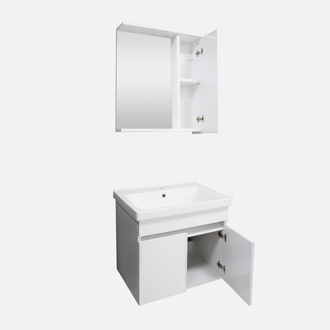    Karen Banyo Koza Aynalı 60 cm Takım Banyo Dolabı Beyaz 