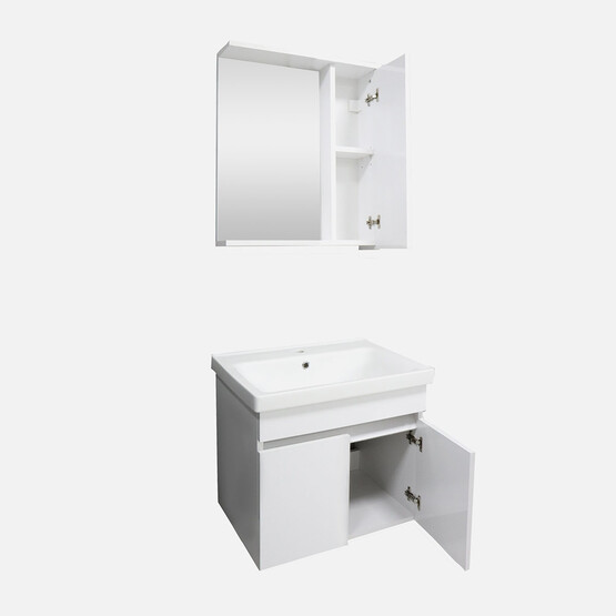 Karen Banyo Koza Aynalı 60 cm Takım Banyo Dolabı Beyaz