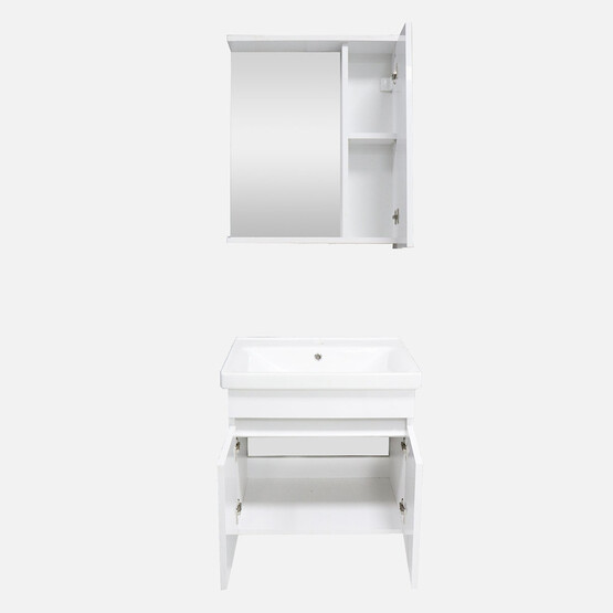 Karen Banyo Koza Aynalı 60 cm Takım Banyo Dolabı Beyaz