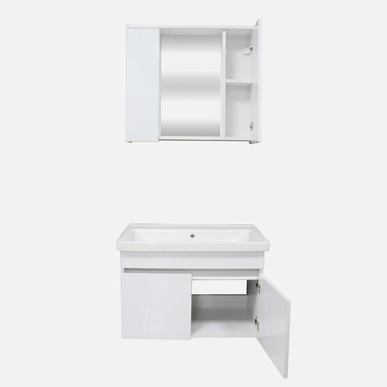 Karen Banyo Koza Aynalı 80 cm Takım Banyo Dolabı Beyaz