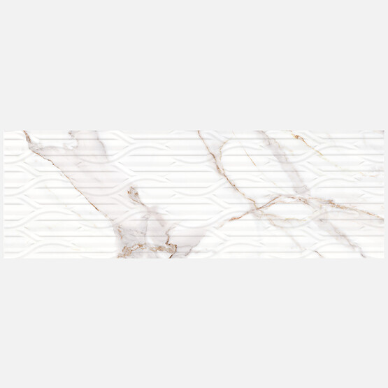 Bien Antique Carrara Dekofon Rektifiyeli Karo Parlak Mermer 40 x 120 cm 1,92 m2