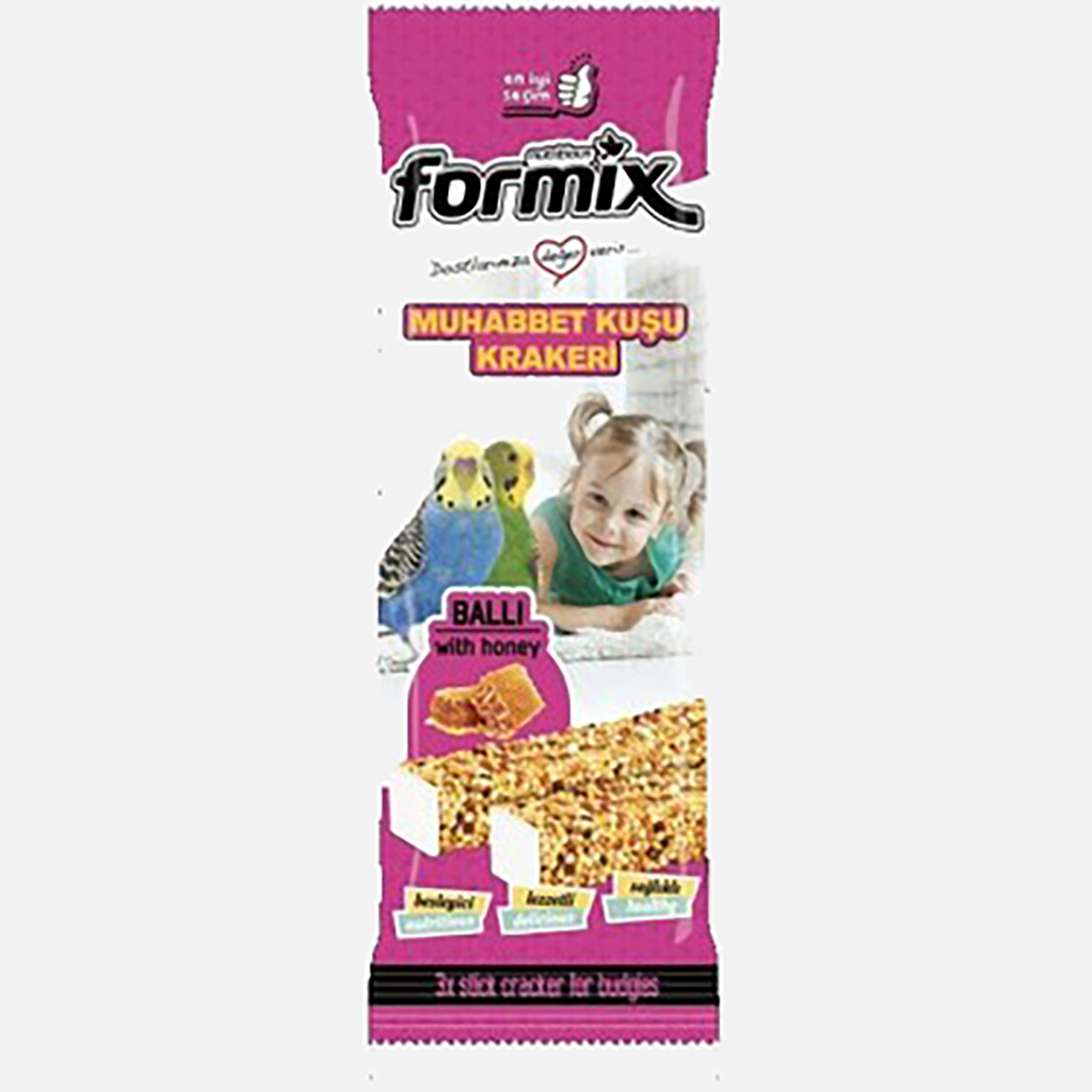    Formix Ballı 3'lü Muhabbet Kuşu Krakeri  