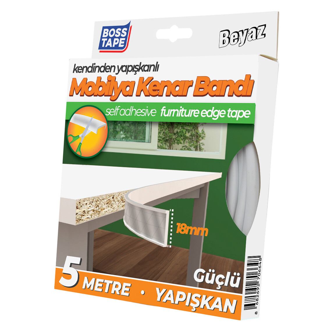    Masa Kenar Koruma Bandı Beyaz 18mmX5mt  