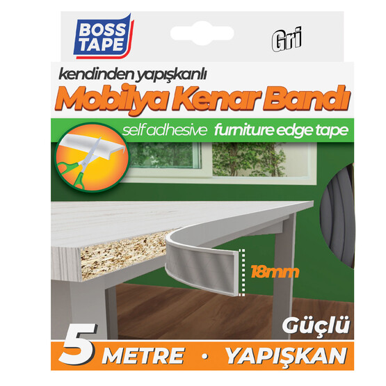 Masa Kenar Koruma Bandı Gri 18mmX5mt 