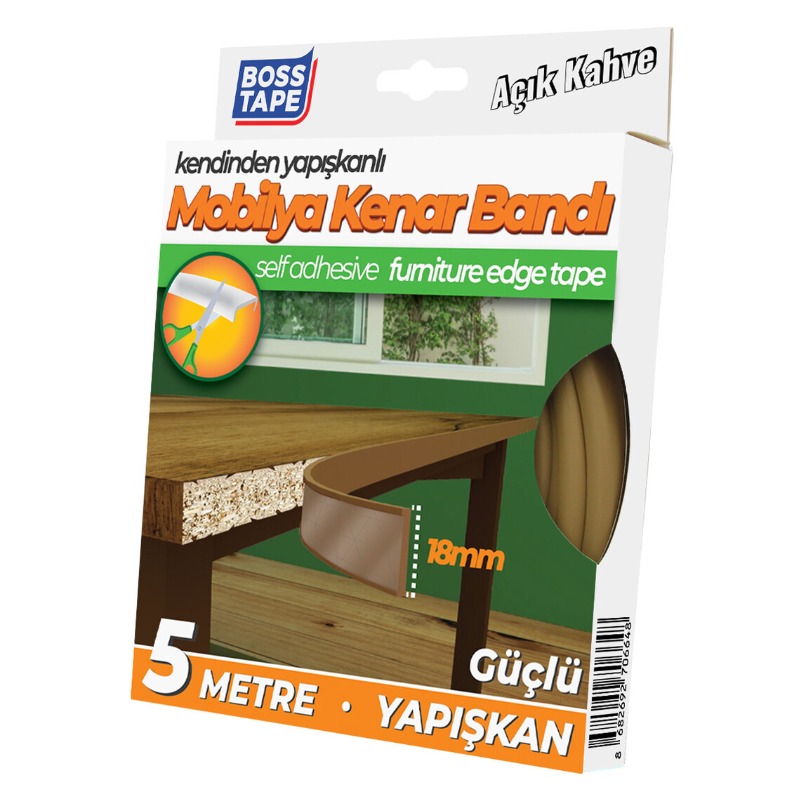    Masa Kenar Koruma Bandı Açık Kahve 18mmX5mt  