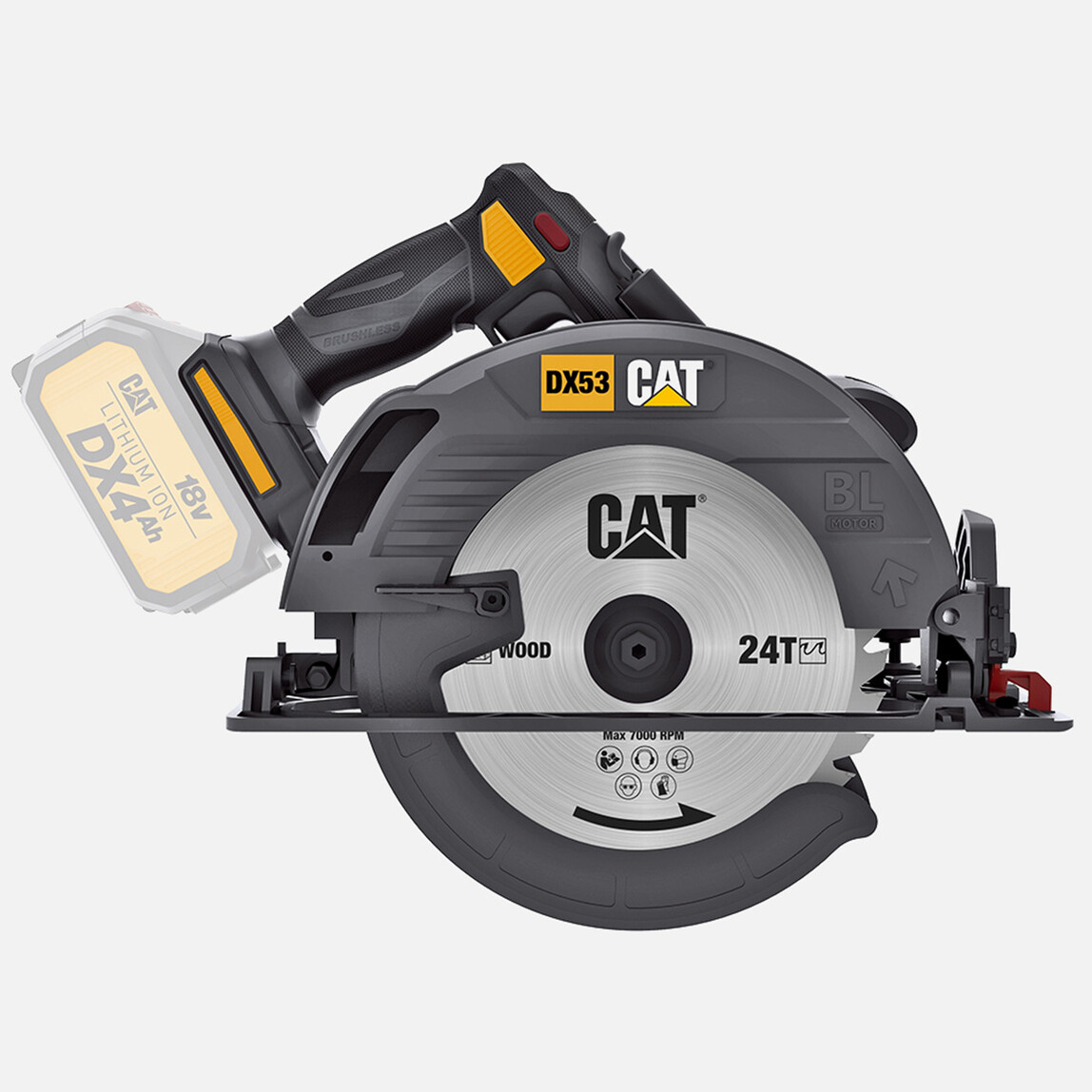    CAT DX53B 18Volt 185mm Kömürsüz Profesyonel Daire Testere (Akü Dahil Değildir)  