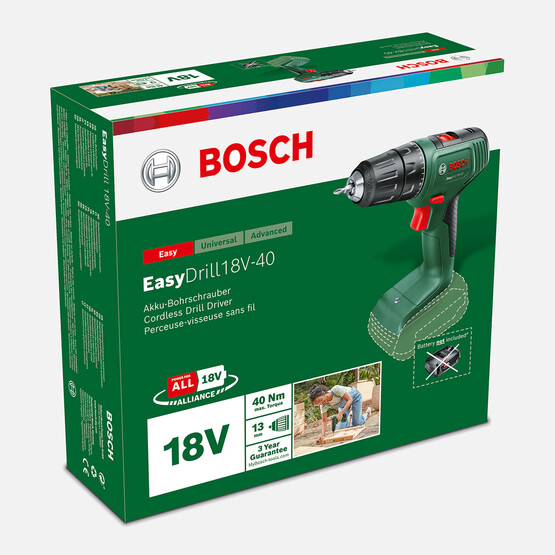 Bosch EasyDrill 18V-40 -Solo (Akü ve Şarj Cihazı Dahil Değildir.)