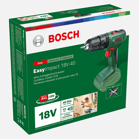 Bosch EasyImpact 18V-40 -Solo Vidalama (Akü ve Şarj Cihazı Dahil Değildir.)