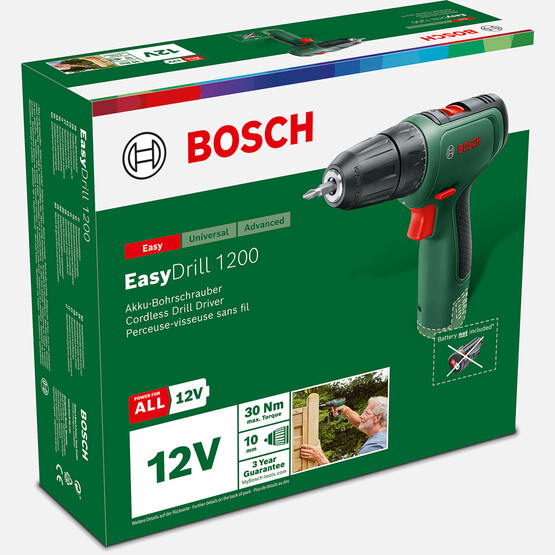 Bosch EasyDrill 1200 Solo Akülü Vidalama (Akü ve Şarj Cihazı Dahil Değildir.)