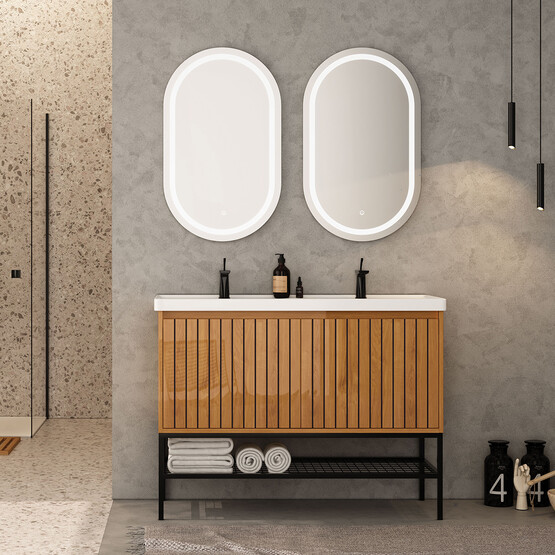Gold Banyo Milano Aynalı 120 cm Takım Banyo Dolabı Beyaz