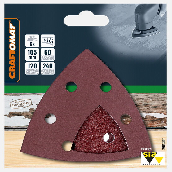 Craftomat Zımpara Tabanı 105 mm G60/120/240 6''lı Set