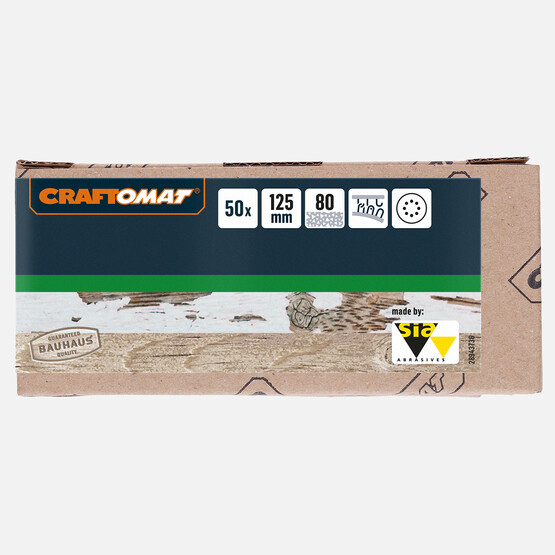 Craftomat Zımpara Kağıdı G80, 125 mm, 8D