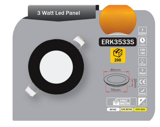 Tek-İş 10 W Beyaz Siyah Kasa Tekli Sıva Altı Gömme Led Spot