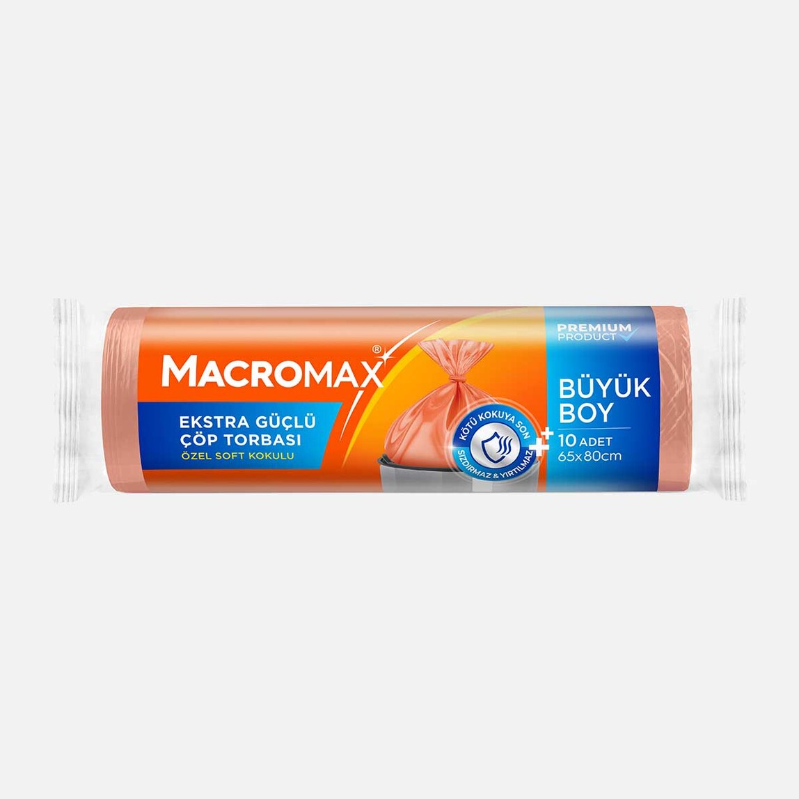    Macromax Extra Güçlü Çöp Torbası Büyük Boy 10 Adet  