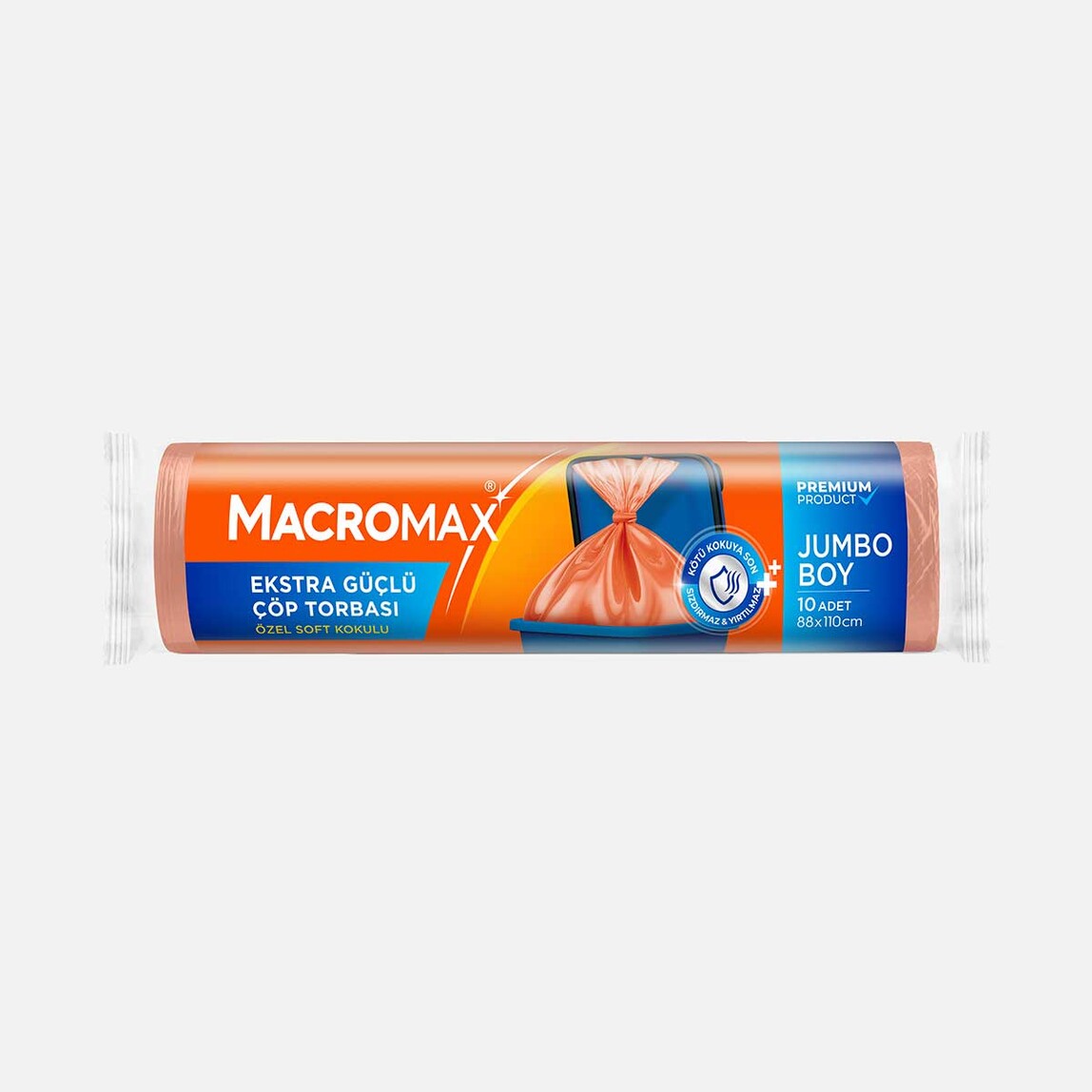    Macromax ExtraGüçlü Çöp Torbası Jumbo Boy 10 Adet  