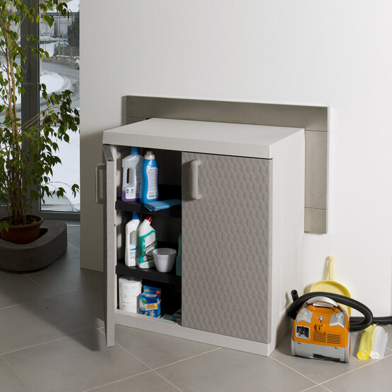 Toomax Rattan Mega Kısa 2 Raflı Plastik Dolap 89x54x96 cm  Antrasit 