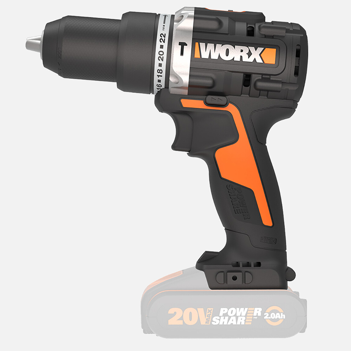    Worx WX352.9 20Volt Kömürsüz Profesyonel Şarjlı Darbeli Matkap (Akü Dahil Değildir)  