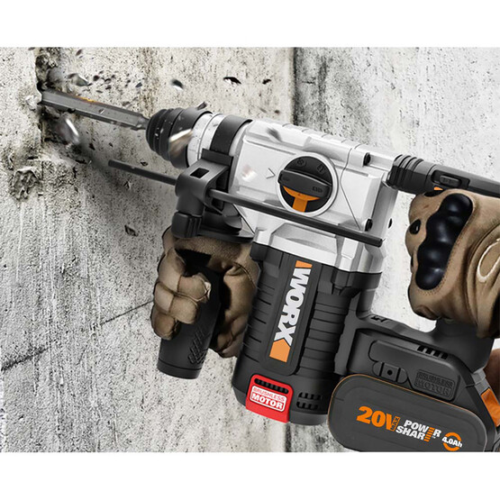 Worx WX380.9 20Volt 2.2J Profesyonel SDS-Plus Pnömatik Kırıcı/Delici (Akü Dahil Değildir) 