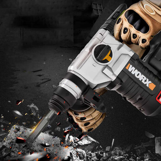 WORX WX380.9 20Volt 2.2J Profesyonel SDS-Plus Pnömatik Kırıcı Delici (Akü ve Şarj Cihazı Dahil Değildir.)