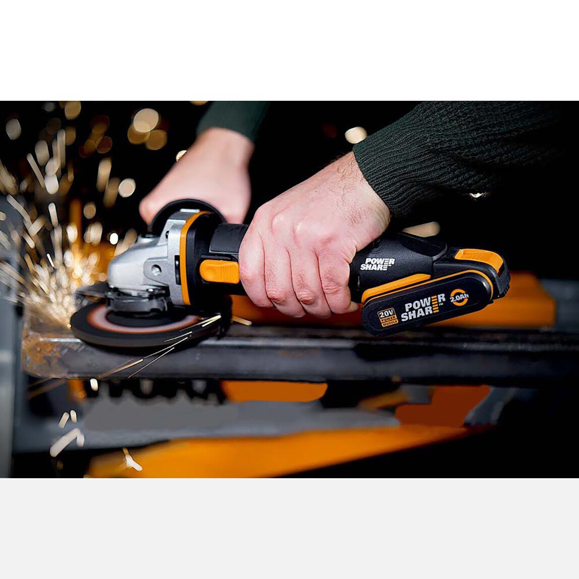    Worx WX800.9 20Volt 115mm Profesyonel Avuç Taşlama (Akü Dahil Değildir)  