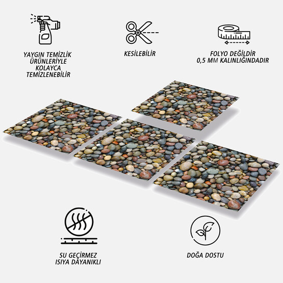 Tink Pvc Karo Çakıl Taşı Desen 30 x 30 cm