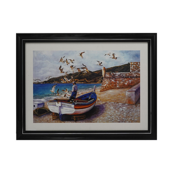 Mina Art Çerçeveli Linen Baskı Tablo 60x80 cm
