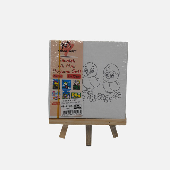 Mina Art Şovalyeli Baskılı 6lı Tuval Set 15x15 cm