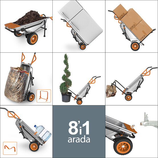 WORX WG050 Profesyonel Çok Amaçlı Taşıma Arabası 100 lt/136 kg 