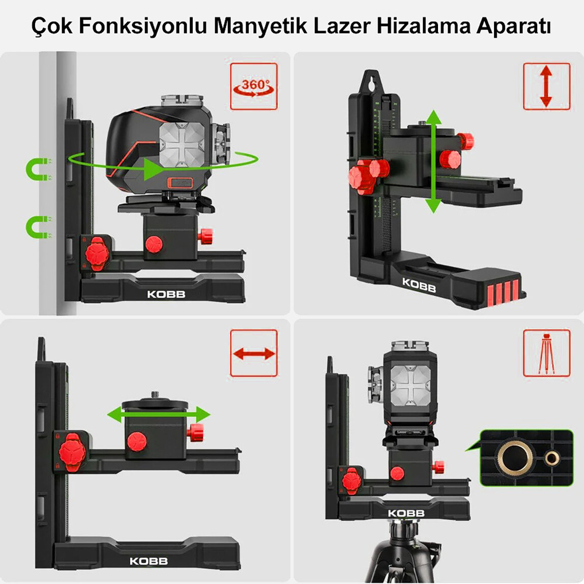    KOBB KBL36G Yeşil Çapraz Çizgi Lazer Distomat  