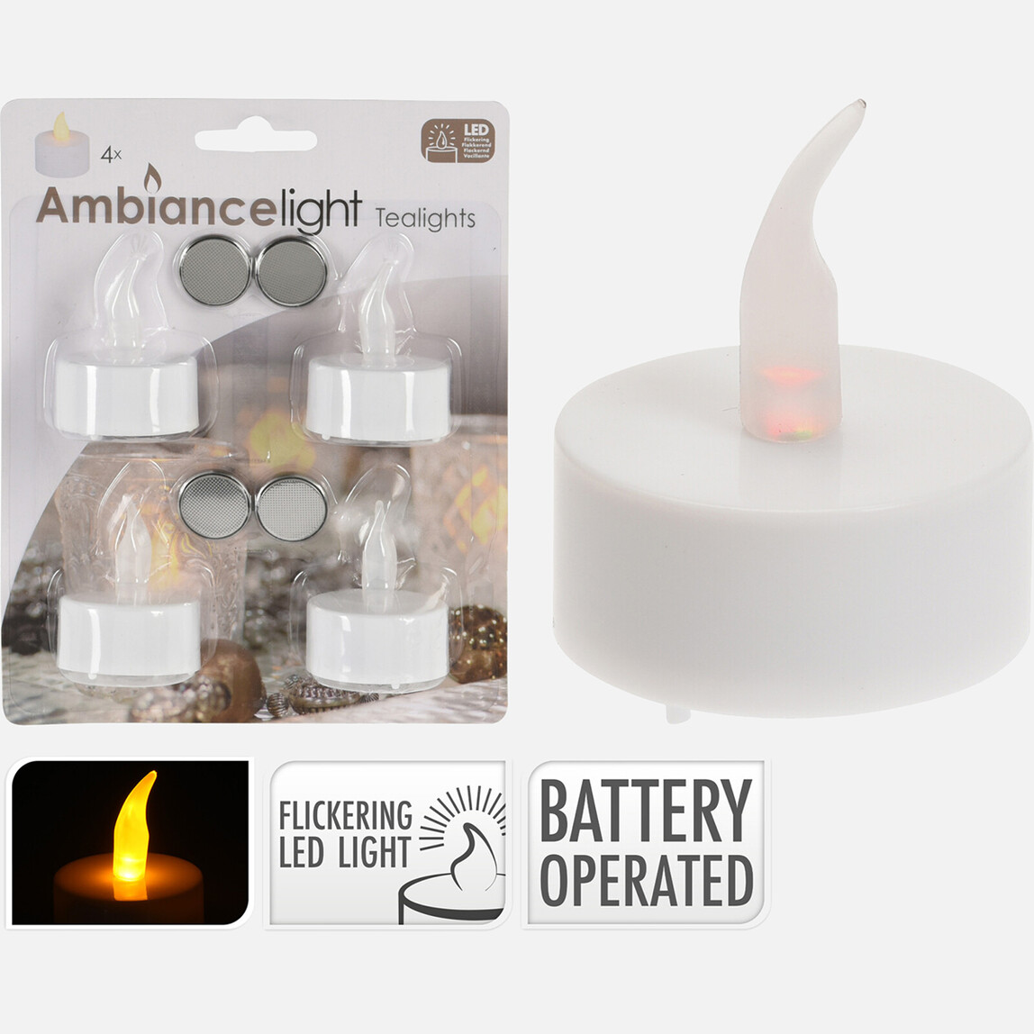    4'lü Tealight Led Mum Seti  
