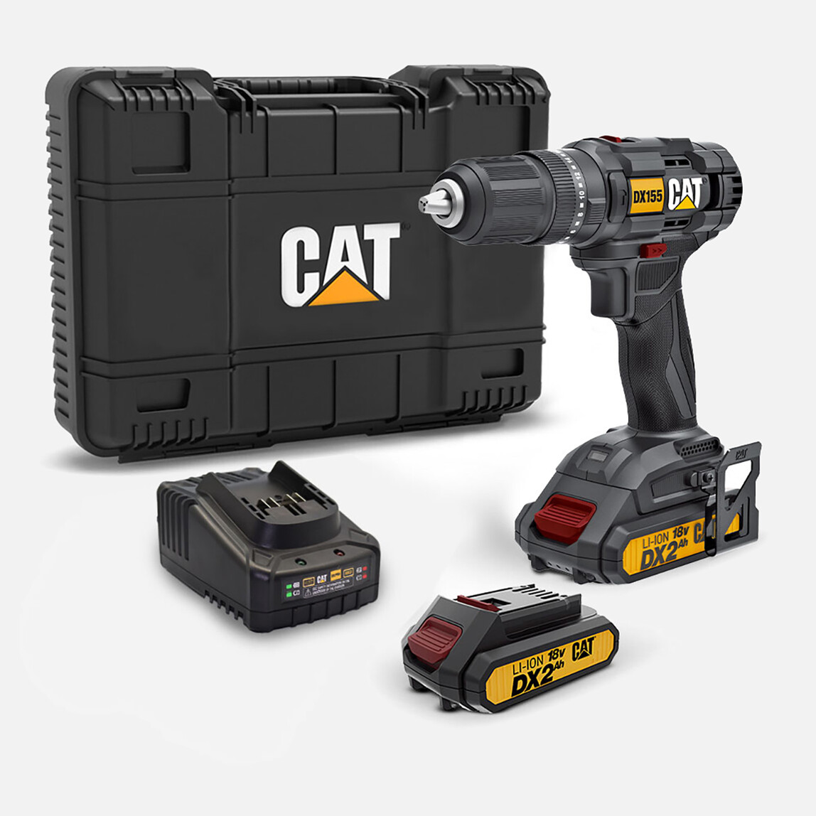    CAT DX155.1 18Volt/2.0Ah Li-ion Çift Akülü Profesyonel Şarjlı Darbeli Matkap  