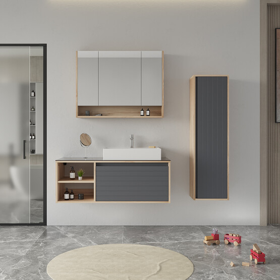Bonitobagno Prato 40 cm Banyo Boy Dolabı Antrasit