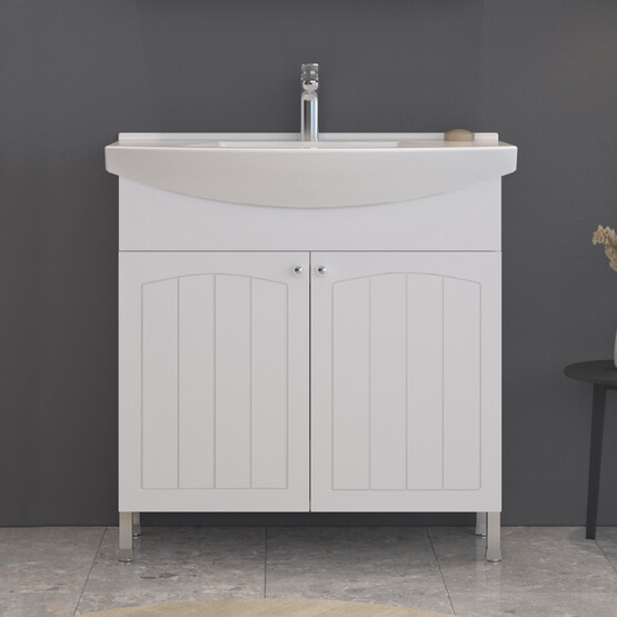 Bonitobagno Riano 80 cm Banyo Dolabı Alt Modül Beyaz