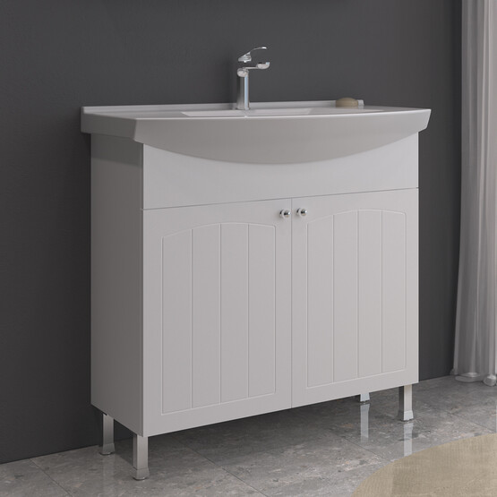 Bonitobagno Riano 80 cm Banyo Dolabı Alt Modül Beyaz