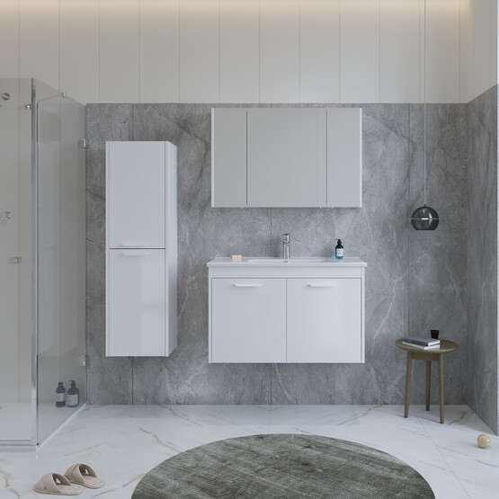 Bonitobagno Coste 100 cm Banyo Dolabı Alt Modül Beyaz