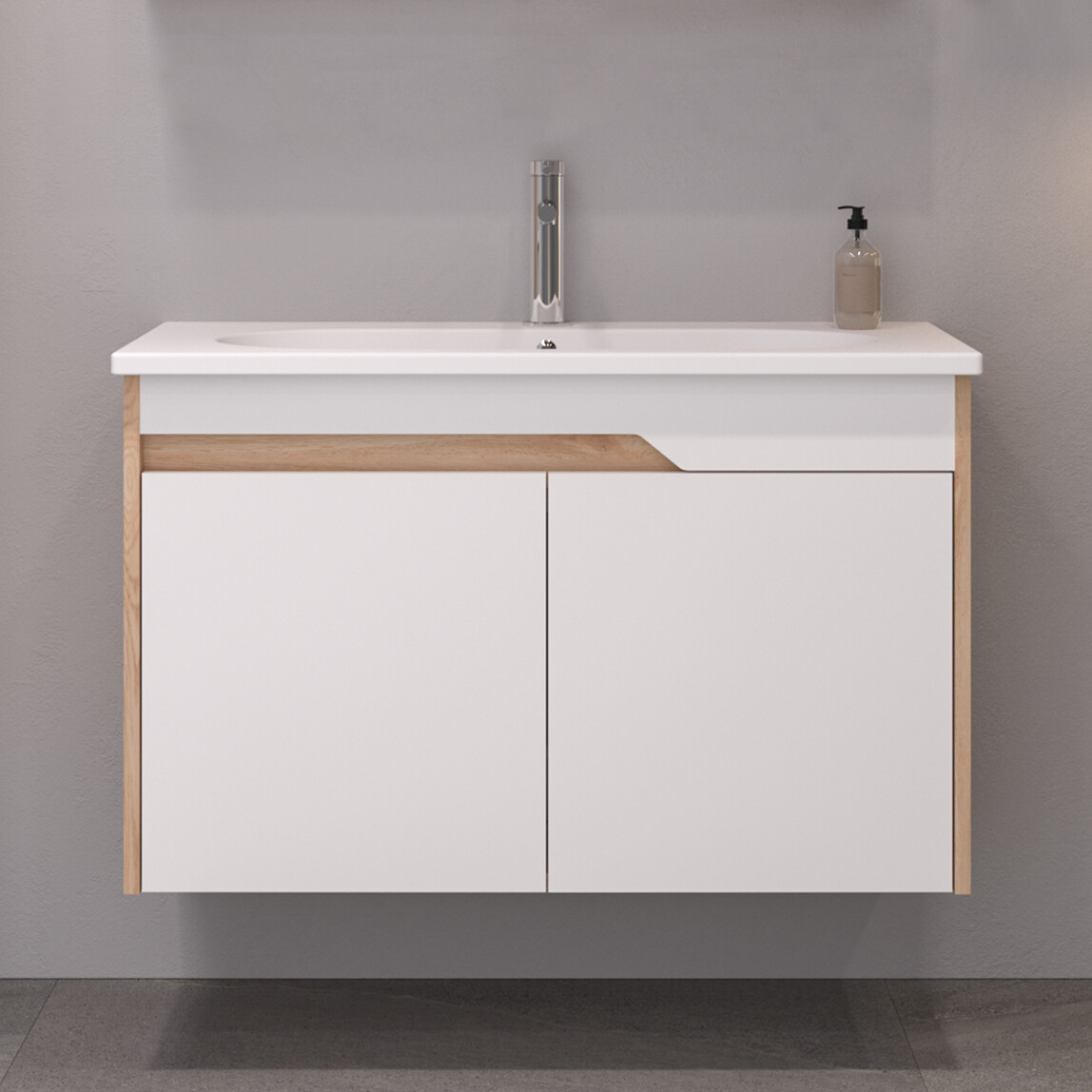    Bonitobagno Salvo 100 cm Banyo Dolabı Alt Modül Beyaz 