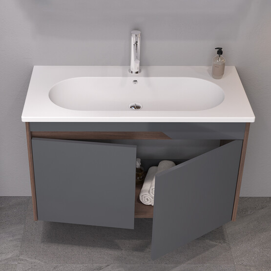 Bonitobagno Salvo 100 cm Banyo Dolabı Alt Modül Antrasit